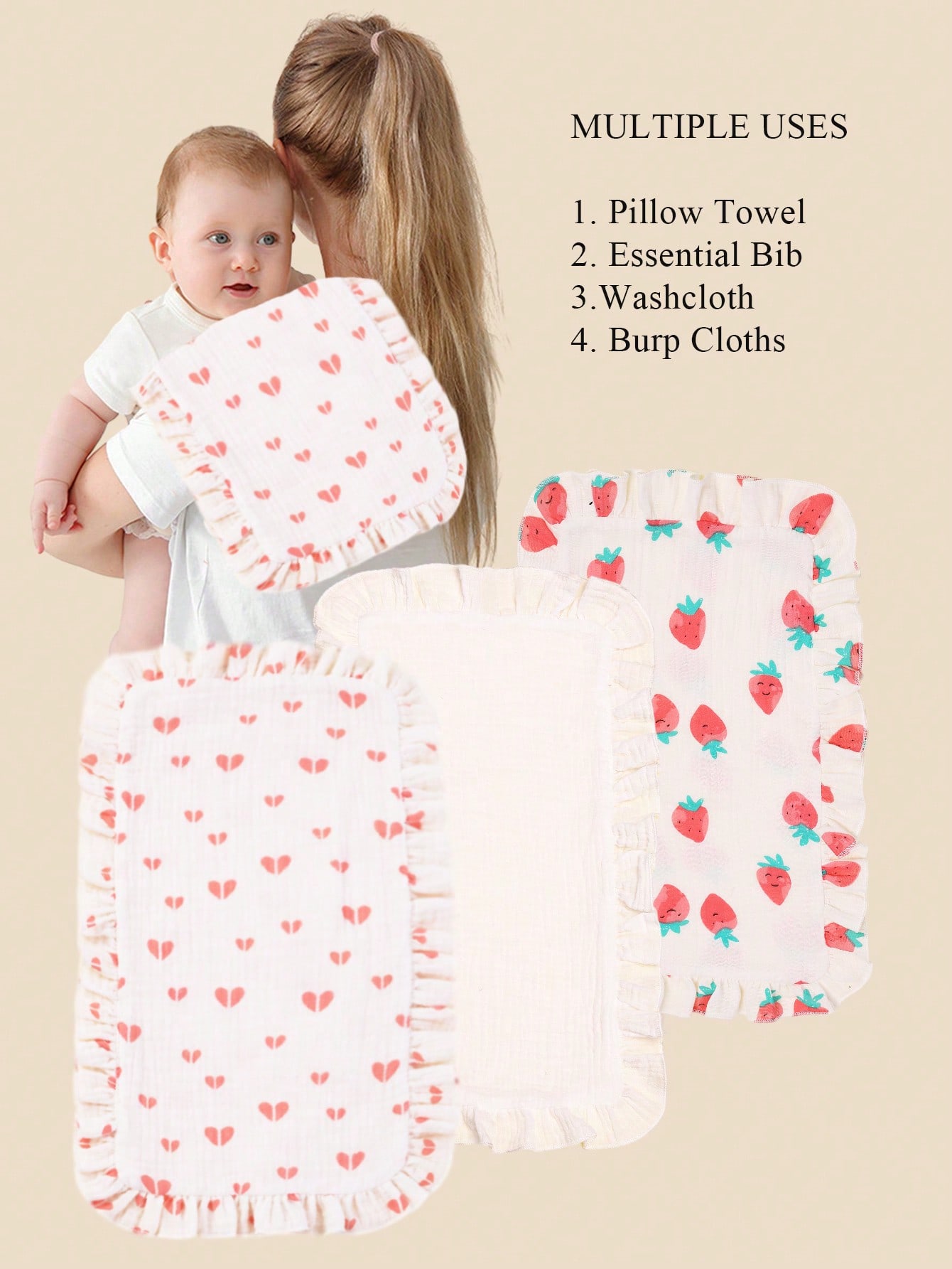 Shoulder Pad Set In - 3 pçs/set macio musselina algodão gaze