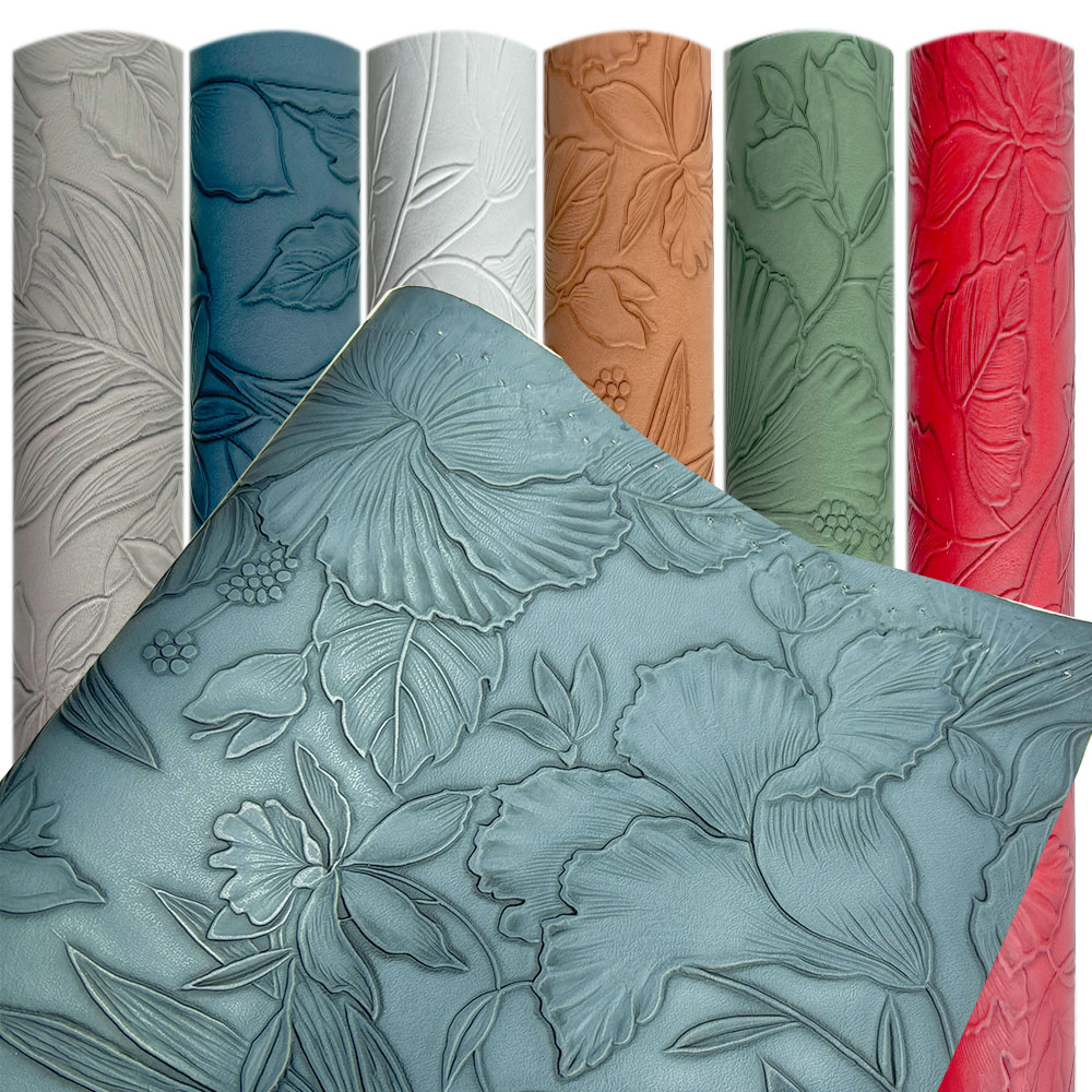 Vintage Sewing Textile - Flor do vintage em relevo couro