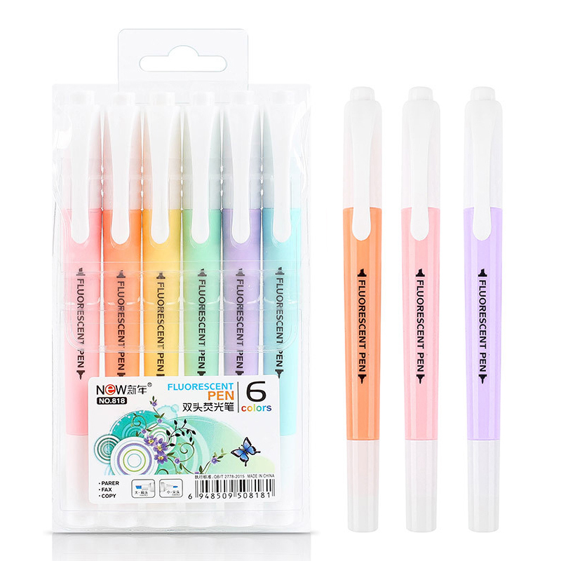 Stabilo Marker Boss - 6 pçs/set cabeça dupla fluorescente marcador