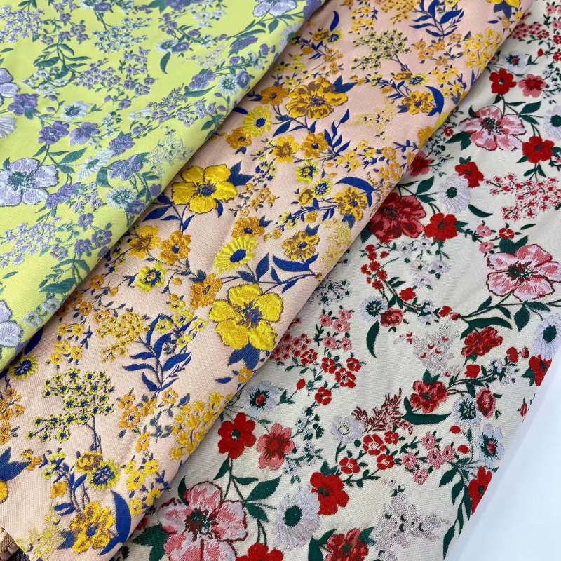 Tecido Jacquard Floral Pequeno - Vintage Sewing Textile avaliação e preço