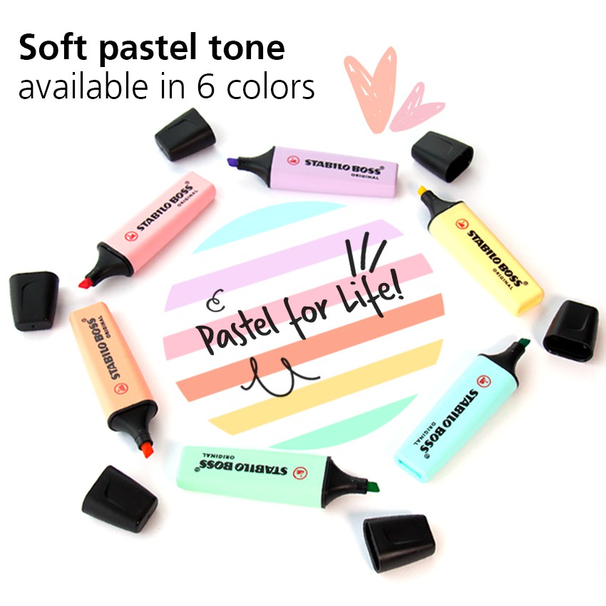 Canetas iluminadoras pastel OR - Stabilo Marker Boss avaliação e preço