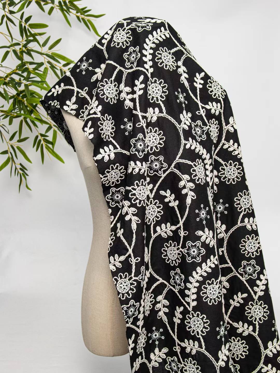 Tecido de renda de algodão 3D  - Vintage Sewing Textile avaliação e preço